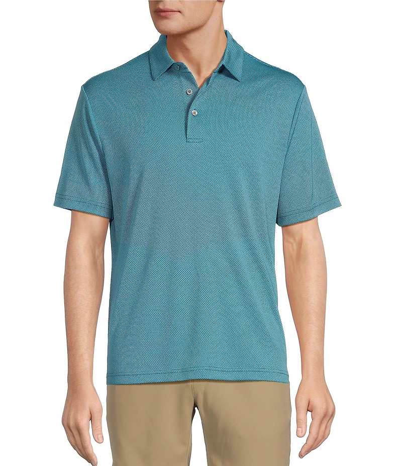 Roundtree & Yorke Performance Short Sleeve Triangle Jacquard Polo Shirt
