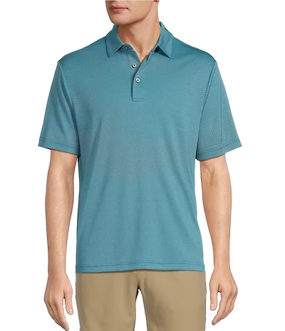 Roundtree & Yorke Performance Short Sleeve Triangle Jacquard Polo Shirt