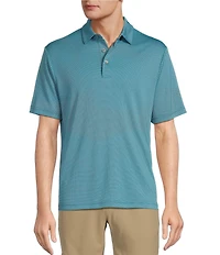 Roundtree & Yorke Performance Short Sleeve Triangle Jacquard Polo Shirt