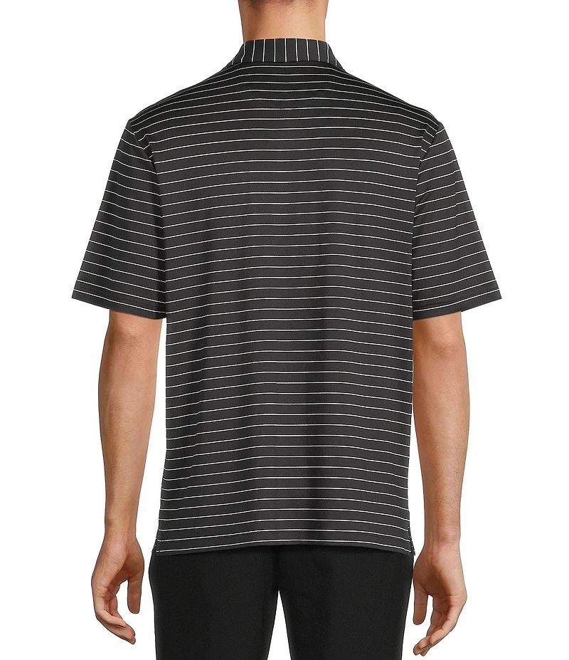 Roundtree & Yorke Performance Short Sleeve Wide Stripe Polo Shirt