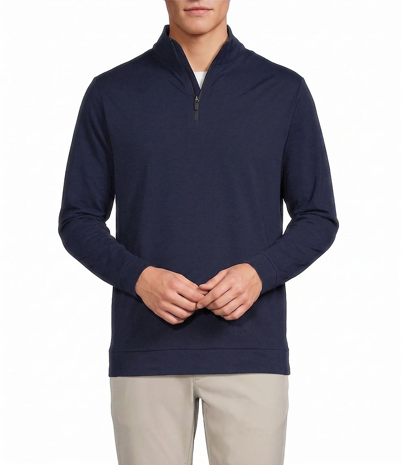 Roundtree & Yorke Performance Solid Quarter Zip Pullover