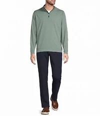 Roundtree & Yorke Performance Solid Quarter Zip Pullover