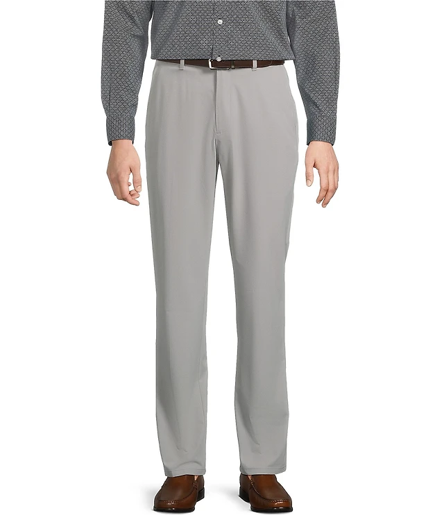 Roundtree & Yorke Performance Stewart Flat Front Classic Fit Stretch Pants  | Liberty Center