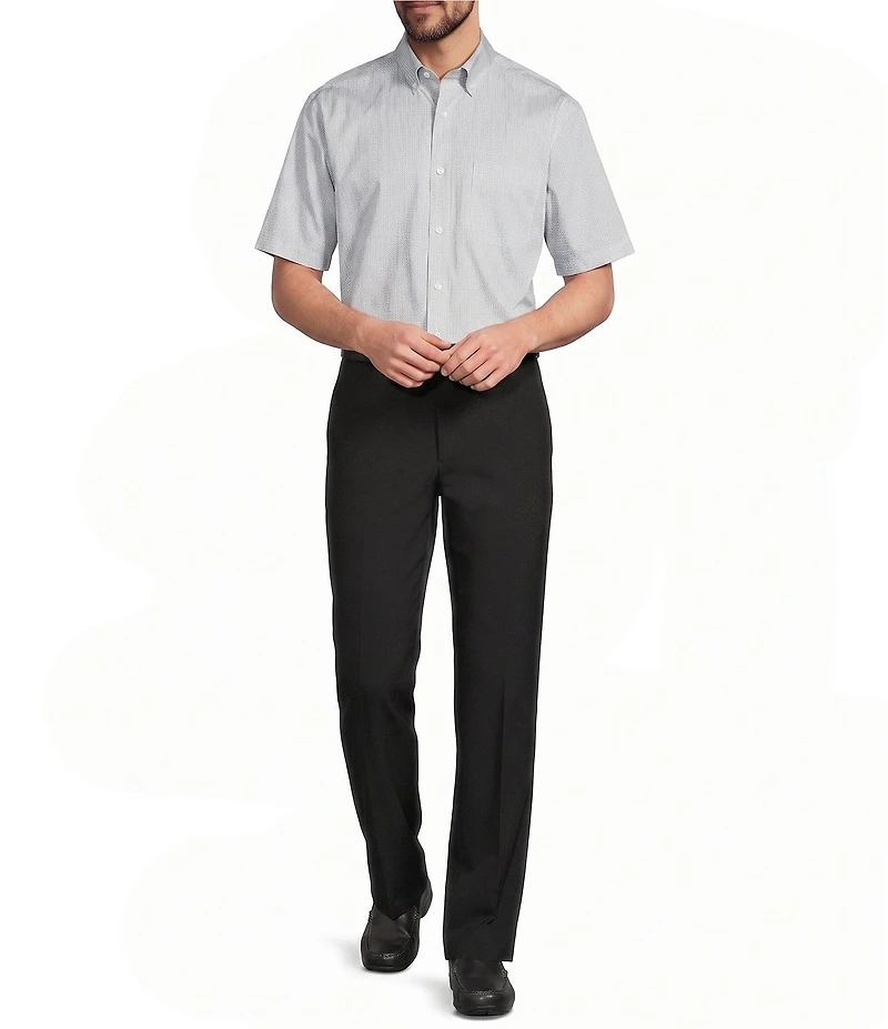 Roundtree & Yorke Performance Stewart Flat Front Classic Fit Solid Performance Hybrid Chino Pants