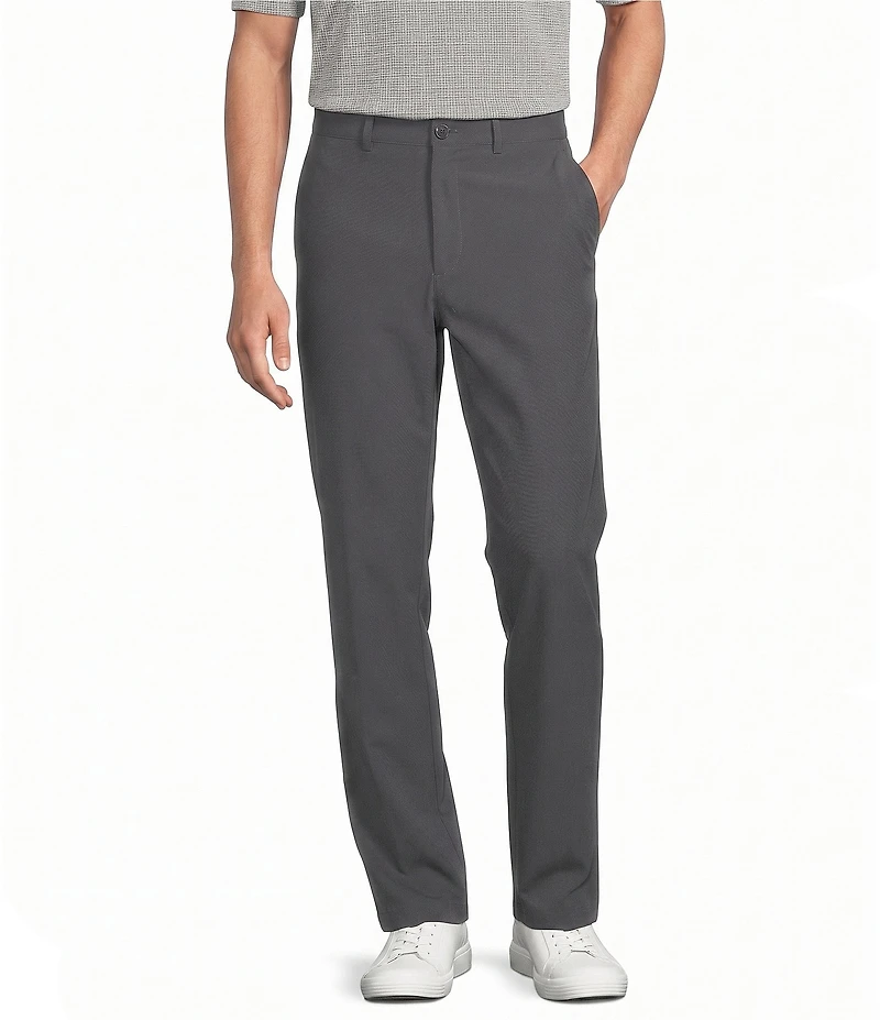 Roundtree & Yorke Performance Stewart Flat Front Classic Fit Solid Performance Hybrid Chino Pants