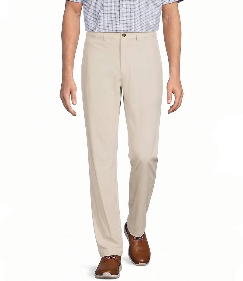 Roundtree & Yorke Performance Stewart Flat Front Classic Fit Solid Performance Hybrid Chino Pants