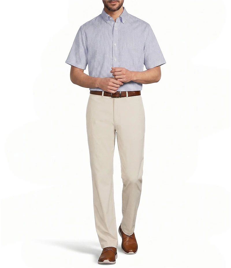Roundtree & Yorke Performance Stewart Flat Front Classic Fit Solid Performance Hybrid Chino Pants