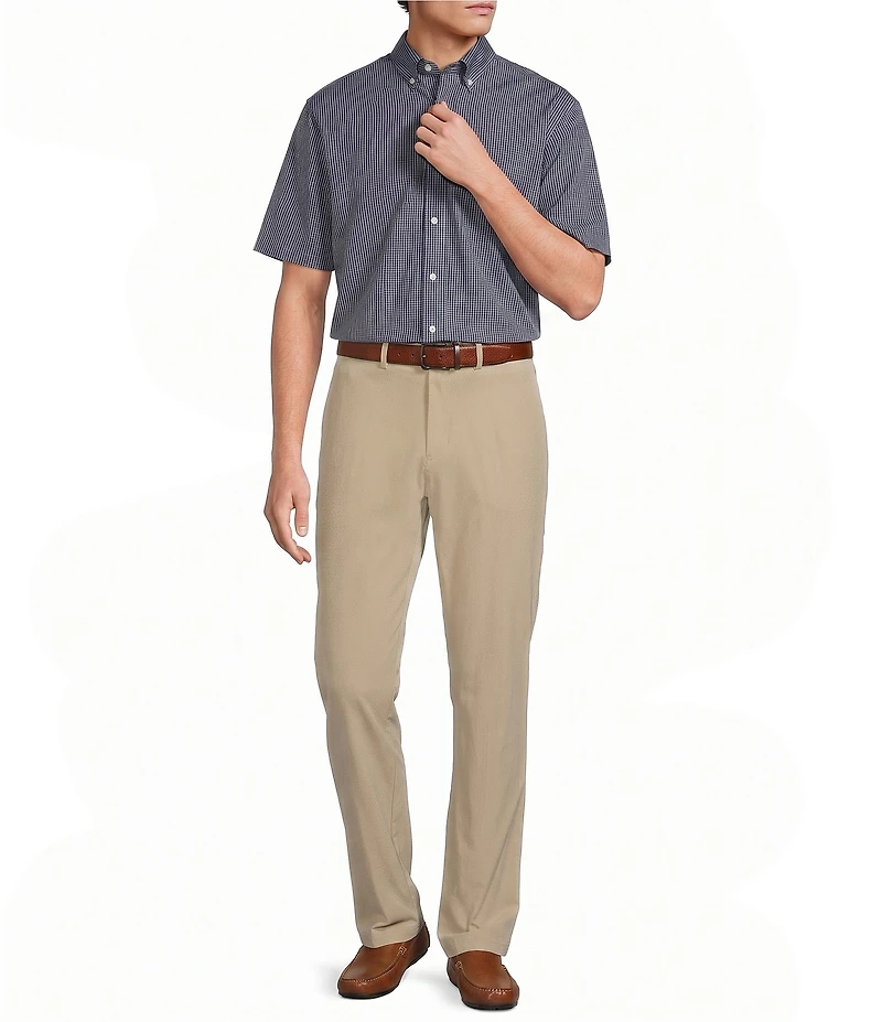 Roundtree & Yorke Performance Stewart Flat Front Classic Fit Solid Performance Hybrid Chino Pants