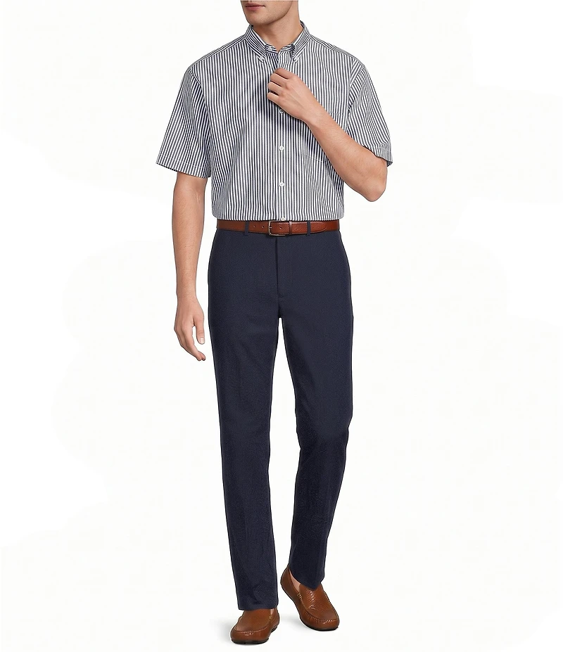 Roundtree & Yorke Performance Stewart Flat Front Classic Fit Solid Performance Hybrid Chino Pants
