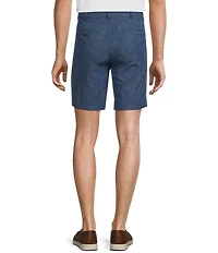 Roundtree & Yorke Performance Straight Fit Flat Front 9#double; Leaf Printed Shorts