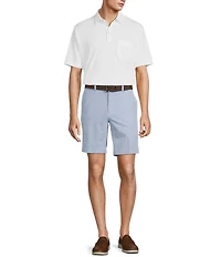 Roundtree & Yorke Performance Straight Fit Flat Front 9#double; Leaf Printed Shorts