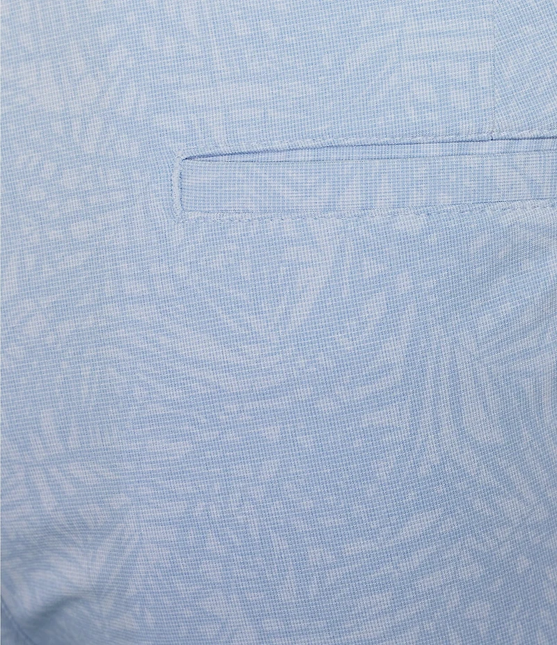 Roundtree & Yorke Performance Straight Fit Flat Front 9#double; Leaf Printed Shorts