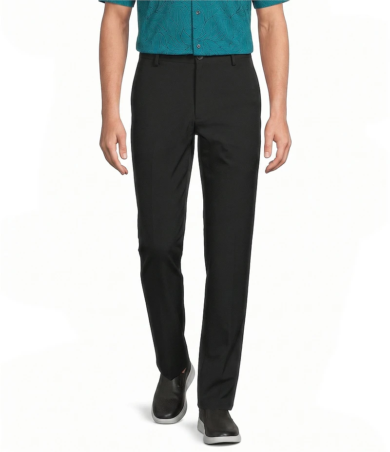 Roundtree & Yorke Performance Straight Fit Flat Front Pants