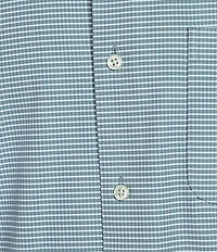 Roundtree & Yorke Performance Stretch The Traveler Long Sleeve Small Check Twill Sport Shirt