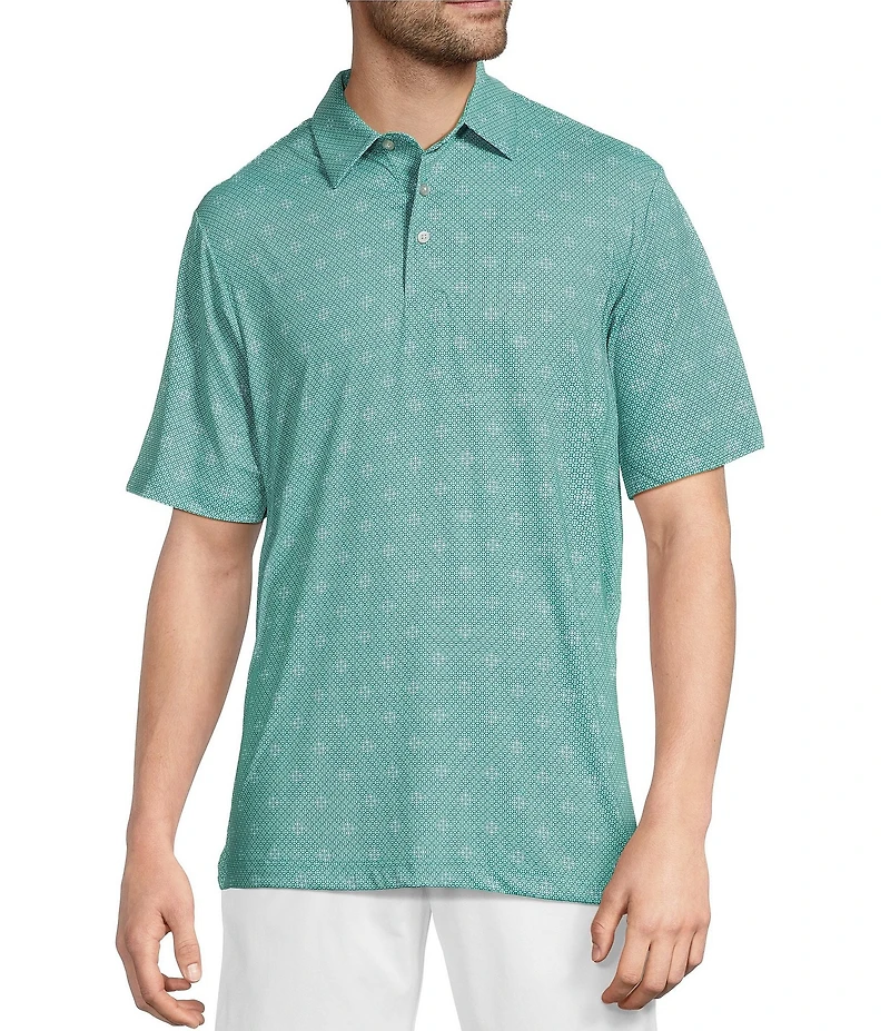 Roundtree & Yorke The Fairway Medallion Geo Performance Polo Shirt