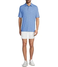 Roundtree & Yorke Performance The Fairway Short Sleeve Geo Maze Print Polo Shirt