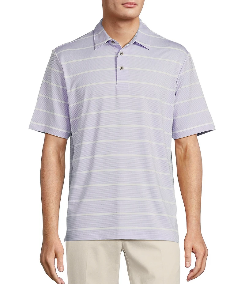 Roundtree & Yorke Performance The Fairway Short Sleeve Stripe Polo Shirt