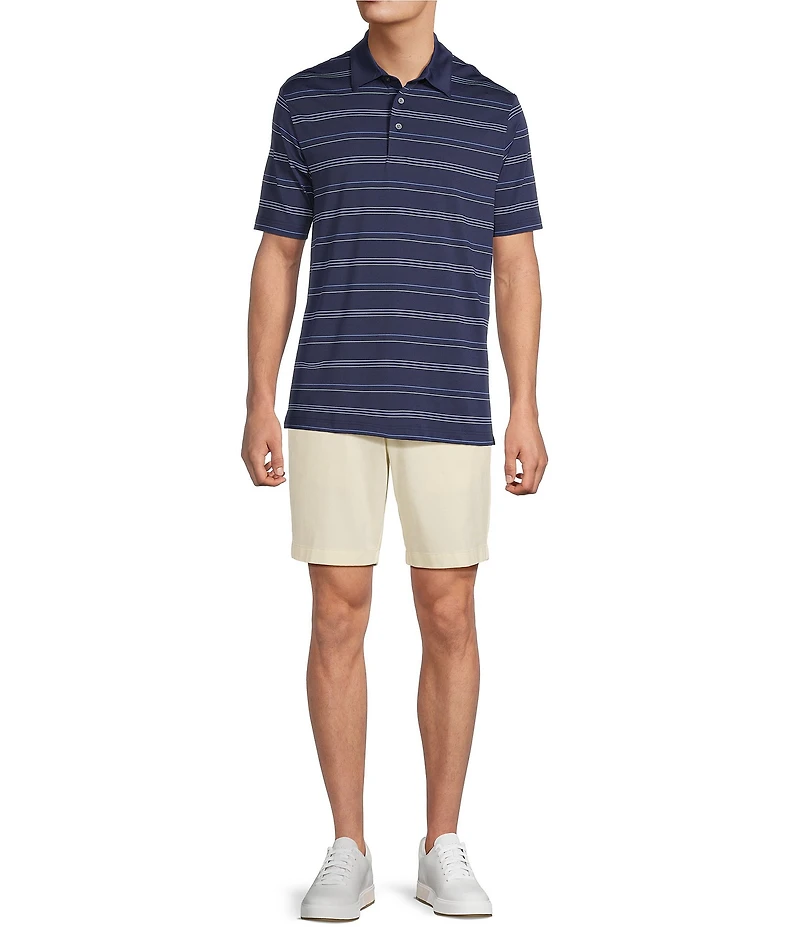 Roundtree & Yorke Performance The Fairway Short Sleeve Stripe Polo Shirt