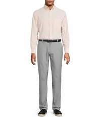 Roundtree & Yorke Performance The Traveler Long Sleeve Checked Chambray Sport Shirt