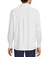 Roundtree & Yorke Performance The Traveler Long Sleeve Geo Print Twill Sport Shirt