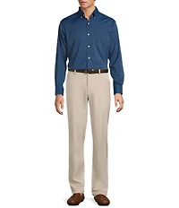 Roundtree & Yorke Performance The Traveler Long Sleeve Geometric Chambray Sport Shirt