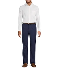 Roundtree & Yorke Performance The Traveler Long Sleeve Geometric Chambray Sport Shirt
