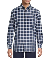 Roundtree & Yorke Performance The Traveler Long Sleeve Large Plaid Twill Sport Shirt