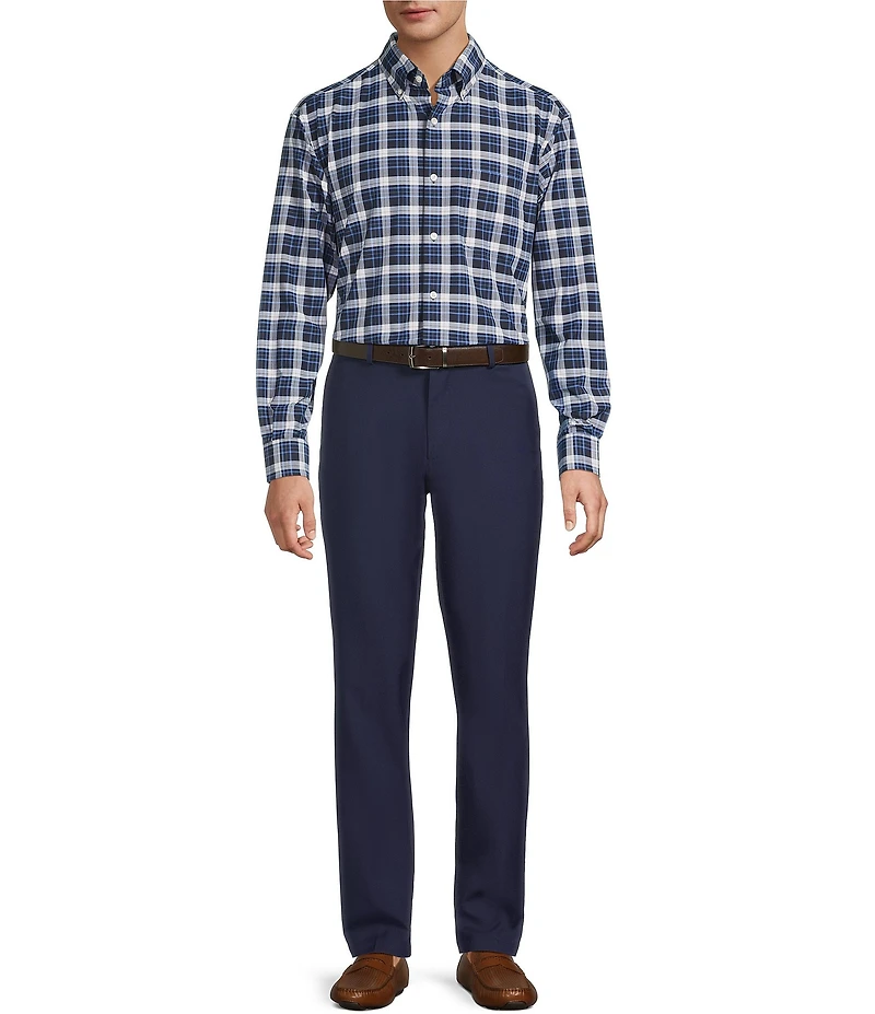 Roundtree & Yorke Performance The Traveler Long Sleeve Large Plaid Twill Sport Shirt