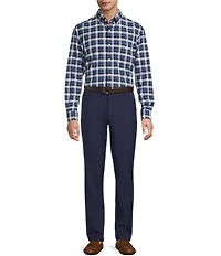Roundtree & Yorke Performance The Traveler Long Sleeve Large Plaid Twill Sport Shirt