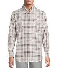 Roundtree & Yorke Performance The Traveler Long Sleeve Large Plaid Twill Sport Shirt