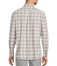 Roundtree & Yorke Performance The Traveler Long Sleeve Large Plaid Twill Sport Shirt