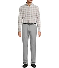 Roundtree & Yorke Performance The Traveler Long Sleeve Large Plaid Twill Sport Shirt