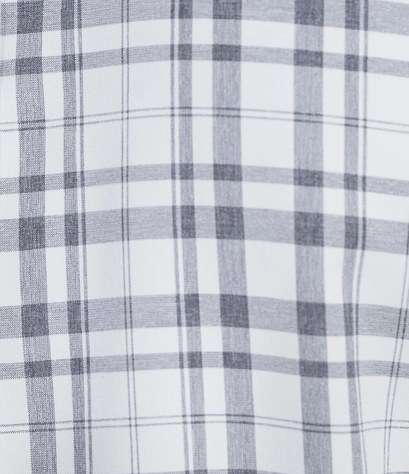 Roundtree & Yorke Performance The Traveler Long Sleeve Plaid Chambray Sport Shirt