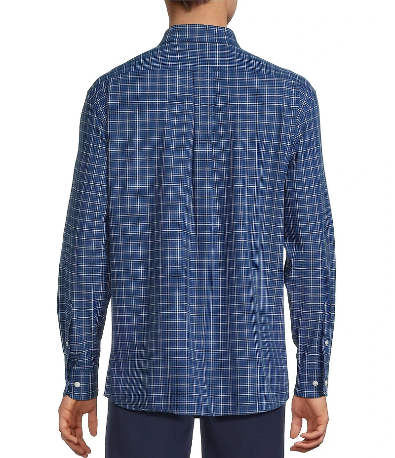 Roundtree & Yorke Performance The Traveler Long Sleeve Plaid Twill Sport Shirt