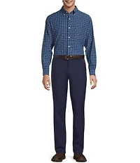 Roundtree & Yorke Performance The Traveler Long Sleeve Plaid Twill Sport Shirt