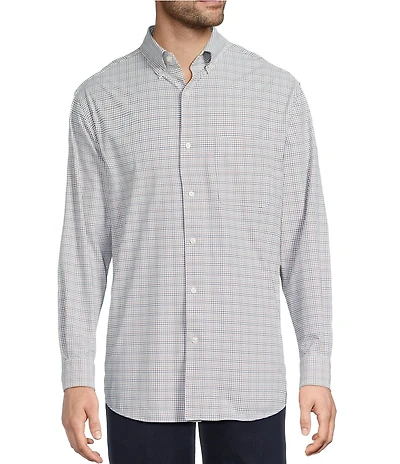 Roundtree & Yorke Performance The Traveler Long Sleeve Plaid Twill Sport Shirt