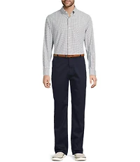 Roundtree & Yorke Performance The Traveler Long Sleeve Plaid Twill Sport Shirt