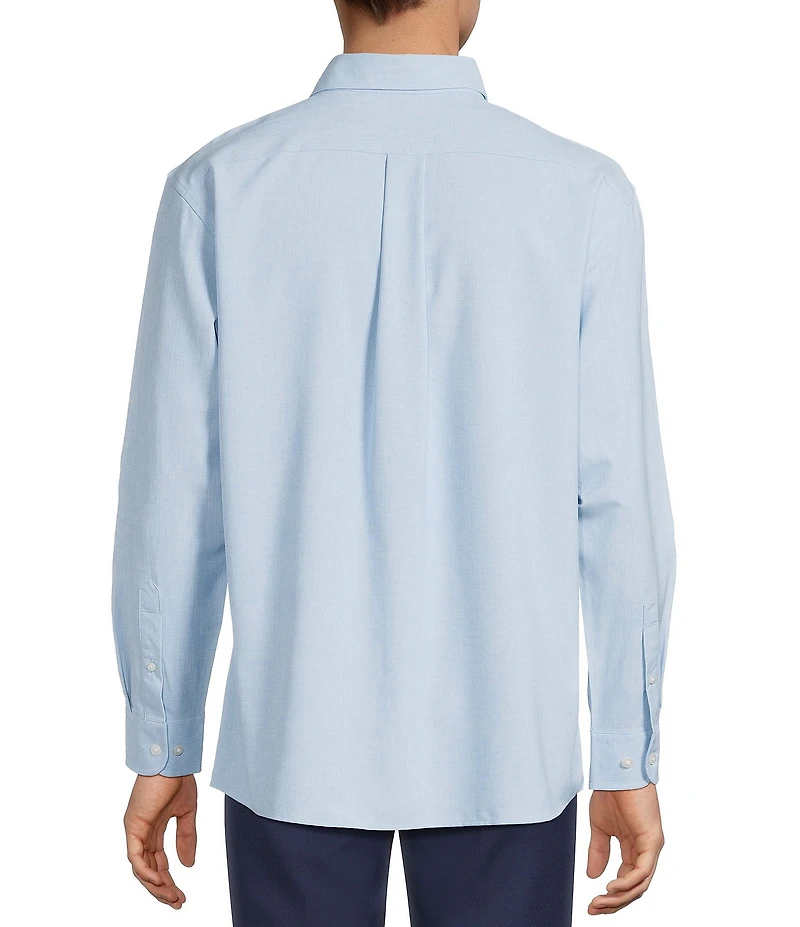 Roundtree & Yorke Performance The Traveler Long Sleeve Solid Chambray Sport Shirt