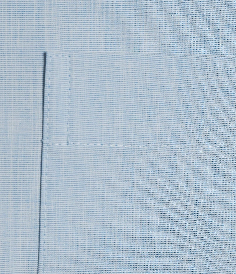 Roundtree & Yorke Performance The Traveler Long Sleeve Solid Chambray Sport Shirt