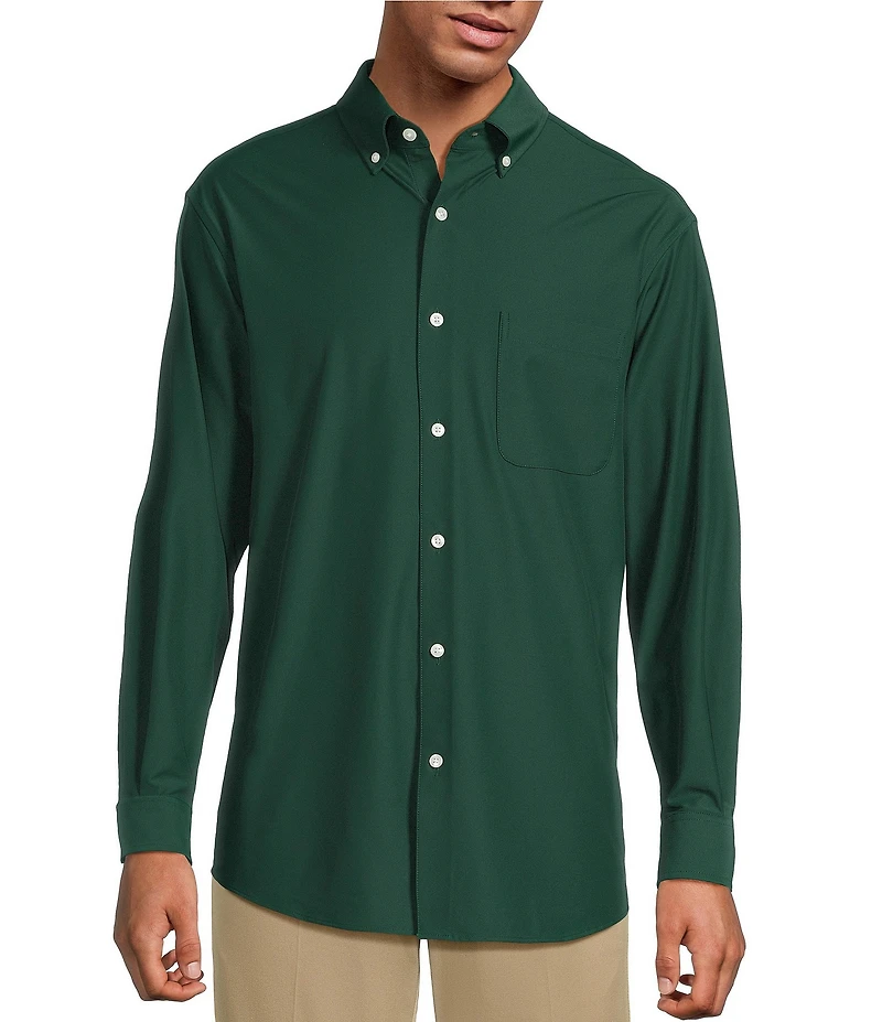 Roundtree & Yorke Performance The Traveler Long Sleeve Solid Twill Sport Shirt