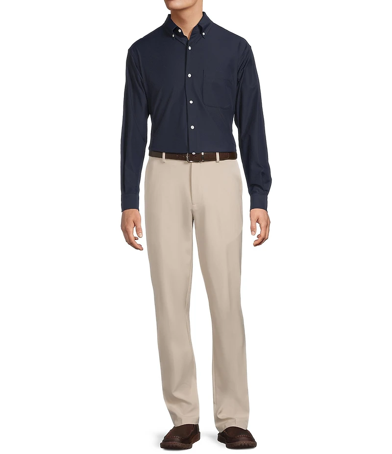 Roundtree & Yorke Performance The Traveler Long Sleeve Solid Twill Sport Shirt
