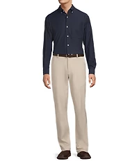 Roundtree & Yorke Performance The Traveler Long Sleeve Solid Twill Sport Shirt