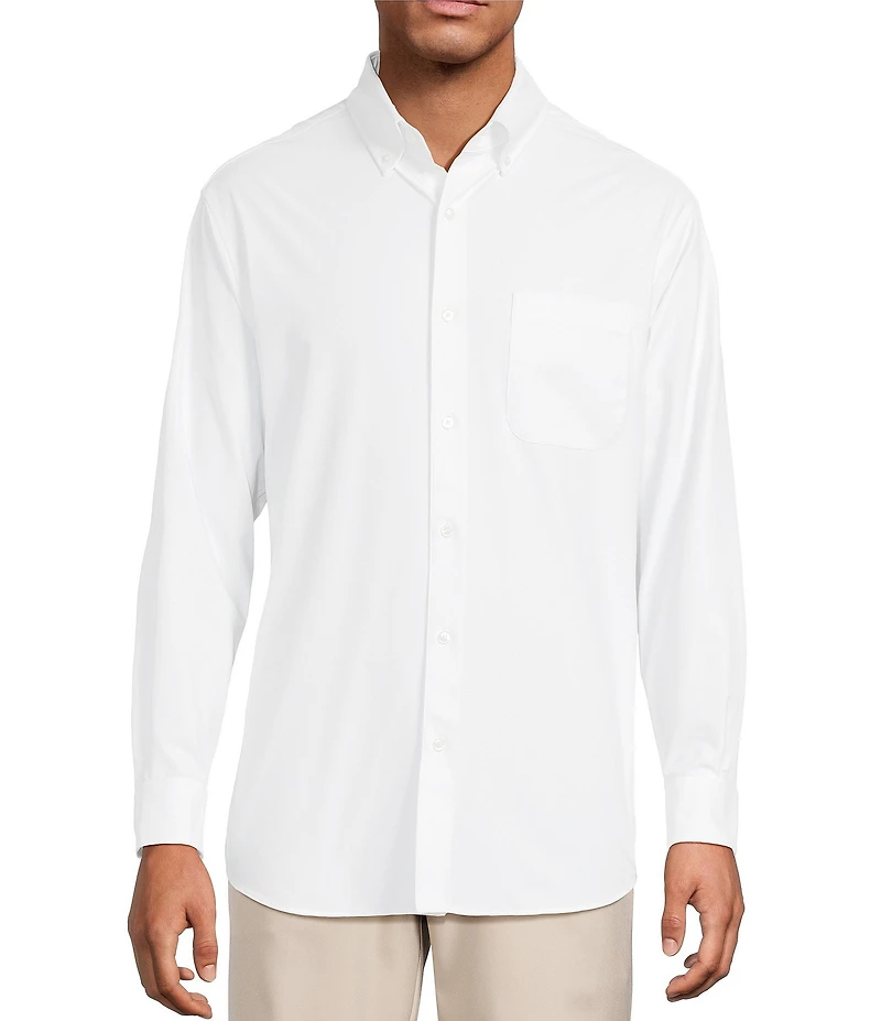 Roundtree & Yorke Performance The Traveler Long Sleeve Solid Twill Sport Shirt
