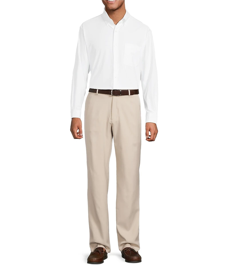 Roundtree & Yorke Performance The Traveler Long Sleeve Solid Twill Sport Shirt