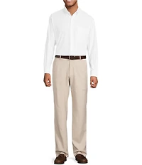 Roundtree & Yorke Performance The Traveler Long Sleeve Solid Twill Sport Shirt