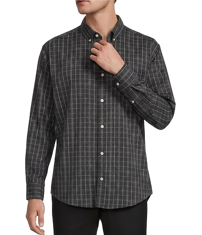 Roundtree & Yorke Performance Twill Large Plaid Sport Shirt