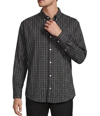Roundtree & Yorke Performance Twill Large Plaid Sport Shirt