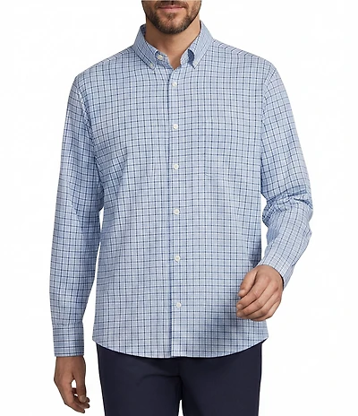 Roundtree & Yorke Performance Twill Medium Plaid Sport Shirt