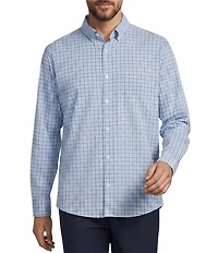 Roundtree & Yorke Performance Twill Medium Plaid Sport Shirt