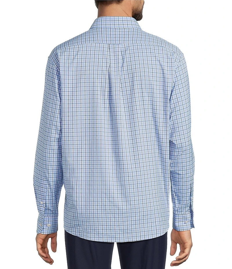 Roundtree & Yorke Performance Twill Medium Plaid Sport Shirt